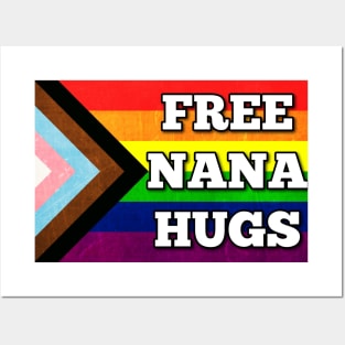 Nana Hugs Pride Flag Posters and Art